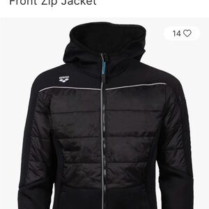 Arena Men's Black Hooded Quilted Jacket - XL